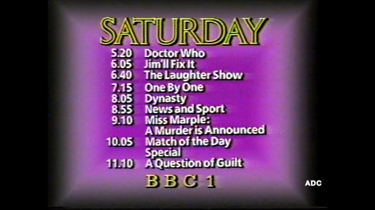 BBC1 announcer Malcolm Eynon 1st March 1985