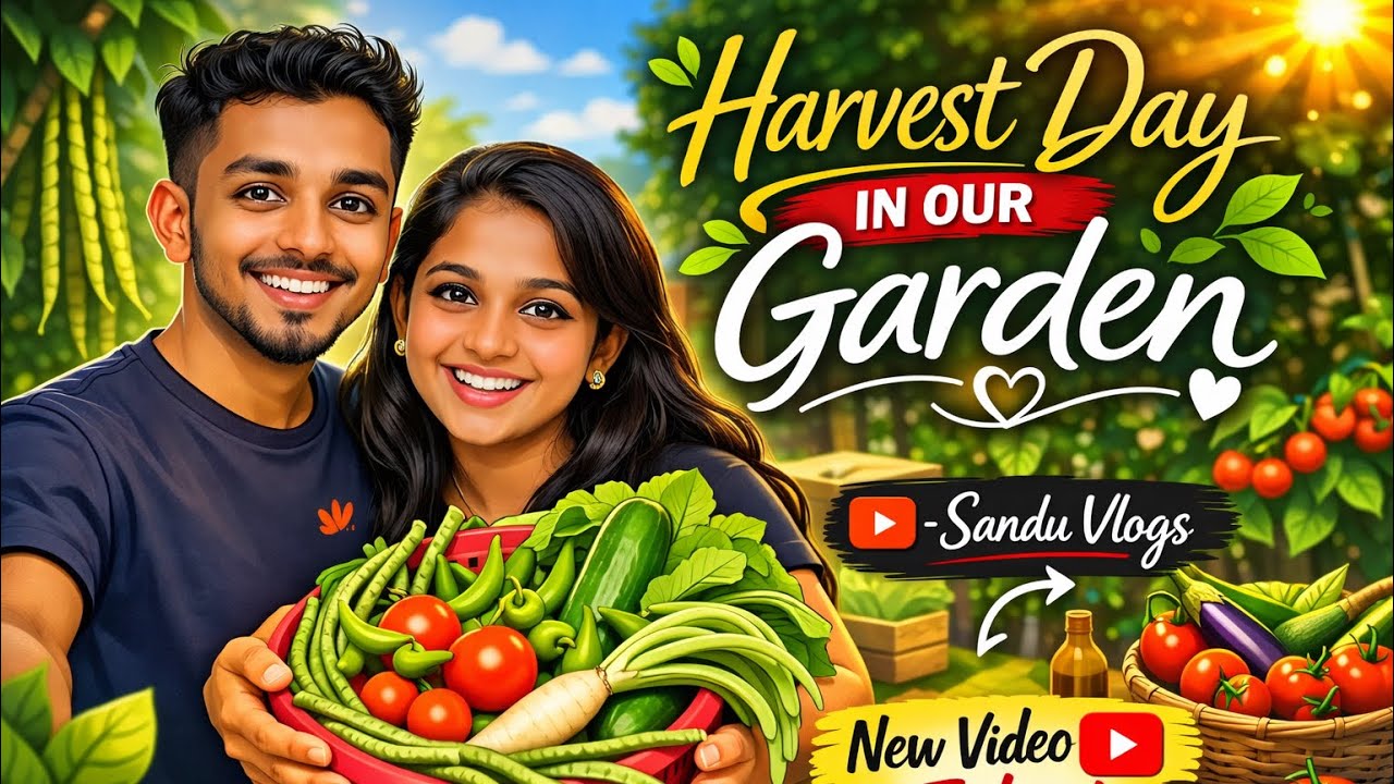 සල්ලි මවන ගෙවතු වගාව 👩‍🌾🌱 Harvest Day in Our Garden🍅🌱 | Dream Home Journey | Sandu Vlogs #HarvestDay