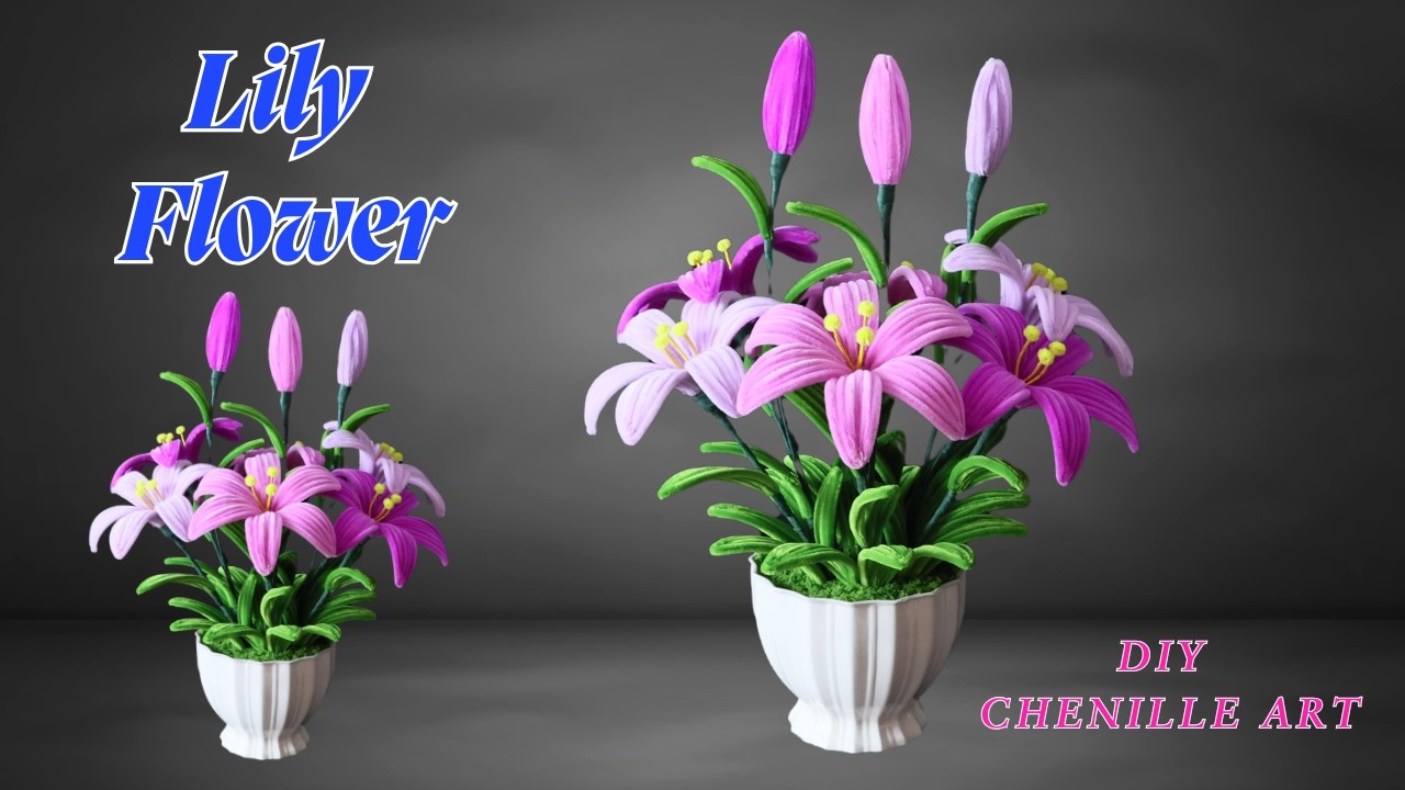 Big Petal Lily Flower from Pipe Cleaners – Easy DIY Craft Tutorial