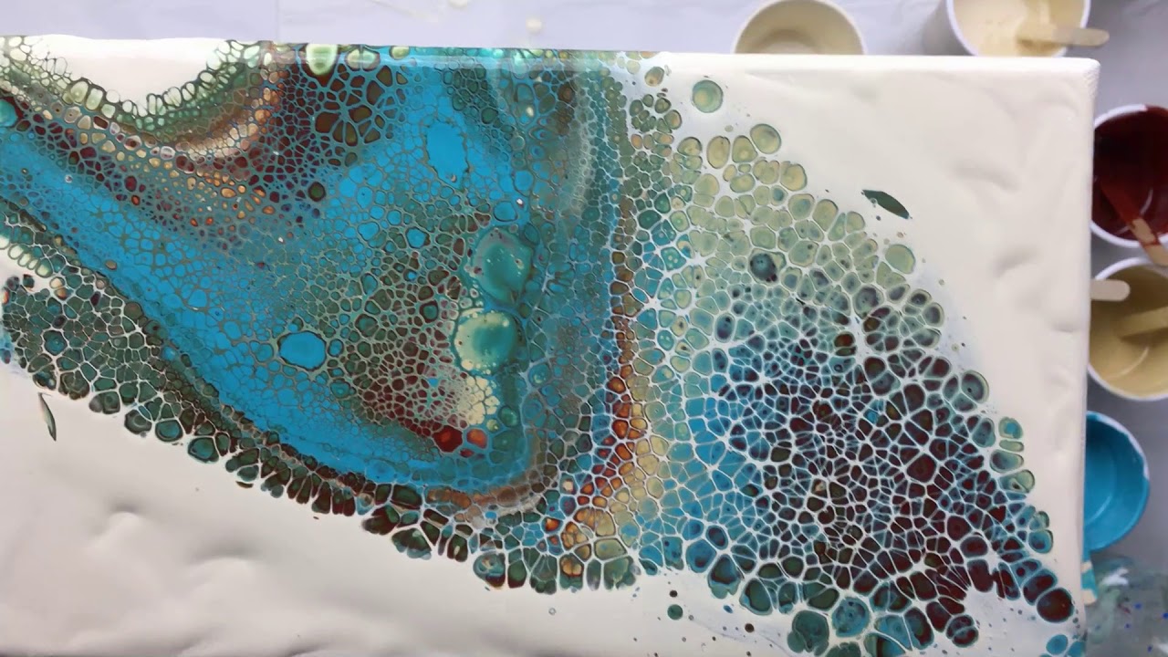 ( 566 ) Push and pull acrylic pour + free print