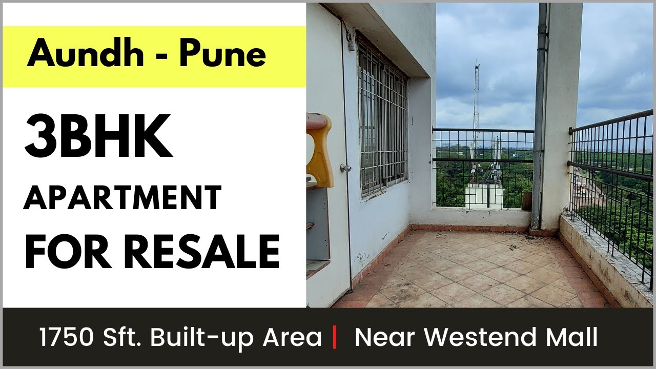 #AUNDH 3BHK Apartment for Sale. Ready Possession Resale. 1750 Sft BUA, Prime location.