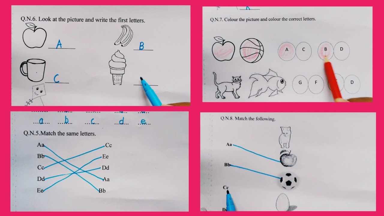 Nursery questions | Nursery Exam paper English | English worksheets | Nursery worksheets |Eng Teach