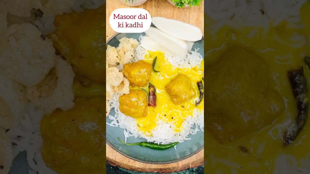 Masoor dal khatti wali kadhi recipe. #shorts #kadhichawal