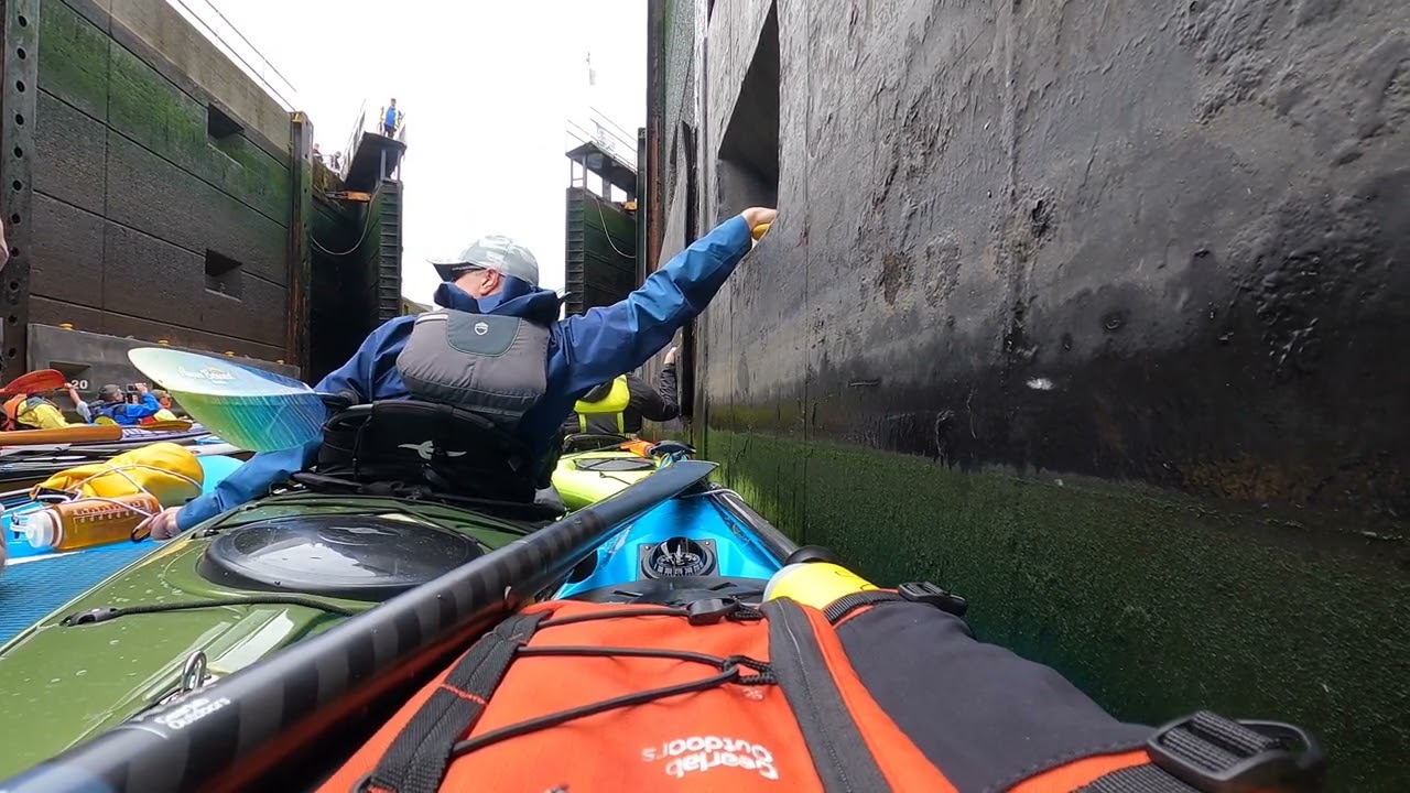 Kayaking through the Ballard Locks. P&H Leo