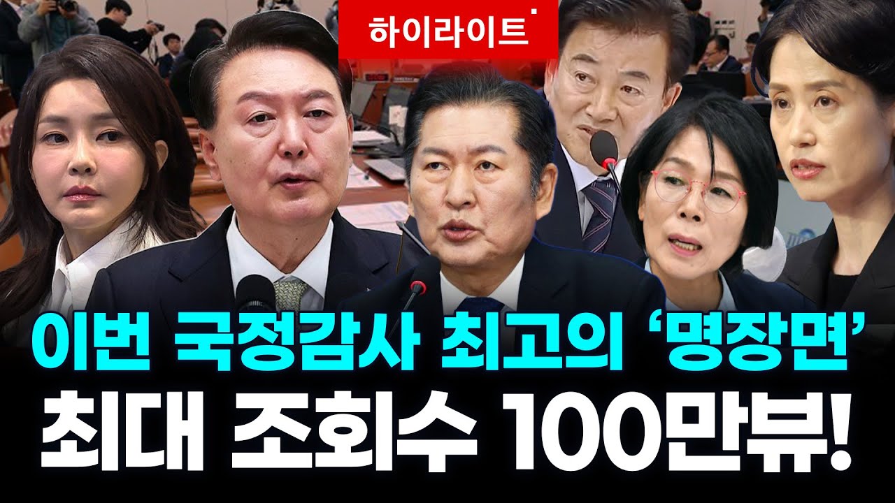 [국정감사 명장면] 국감 조회수 TOP20 몰아보기 (최대 100만뷰)