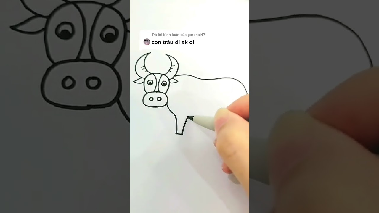 How to draw a buffalo easy