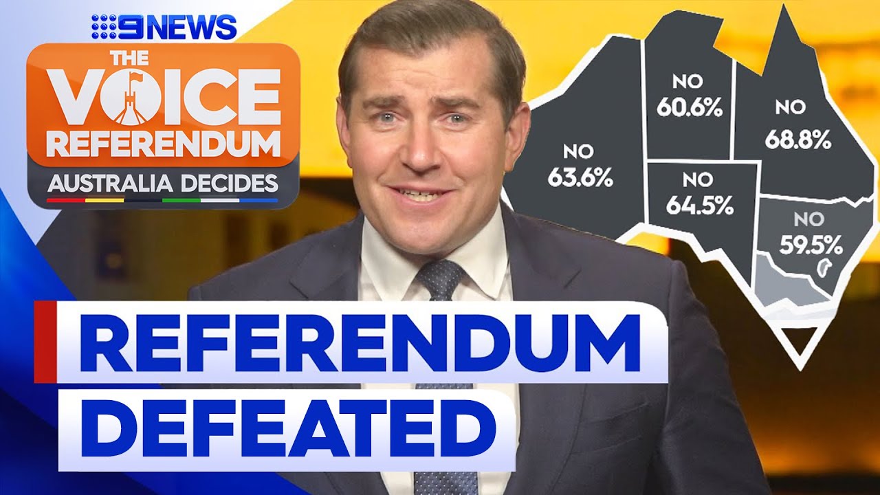 Resounding rejection of the Voice to parliament referendum | 9 News Australia