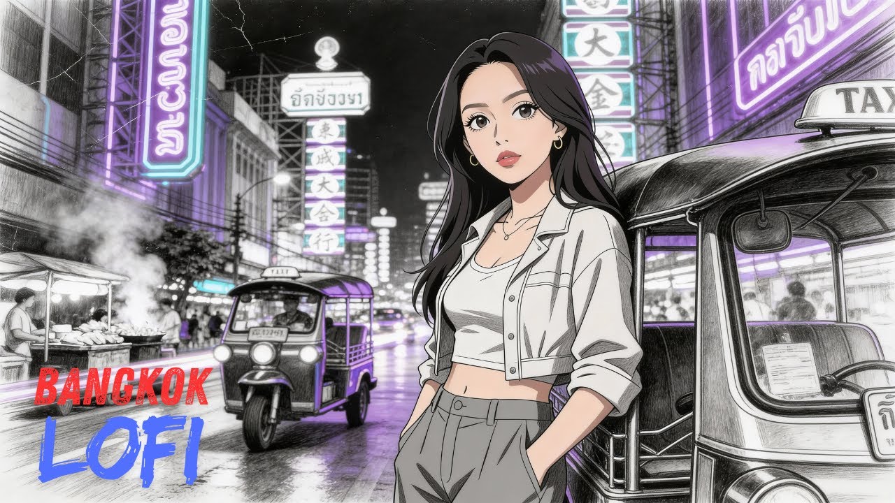 TukTuk City Groove 🚦✨ Bangkok LoFi Beats for Study, Relax & Focus | Asian Chillhop Night Drive