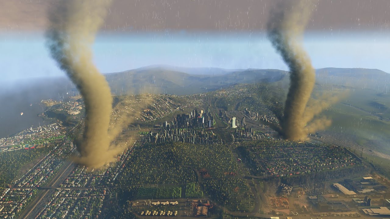 (cities skyline) Double tornado disaster Los Reyes