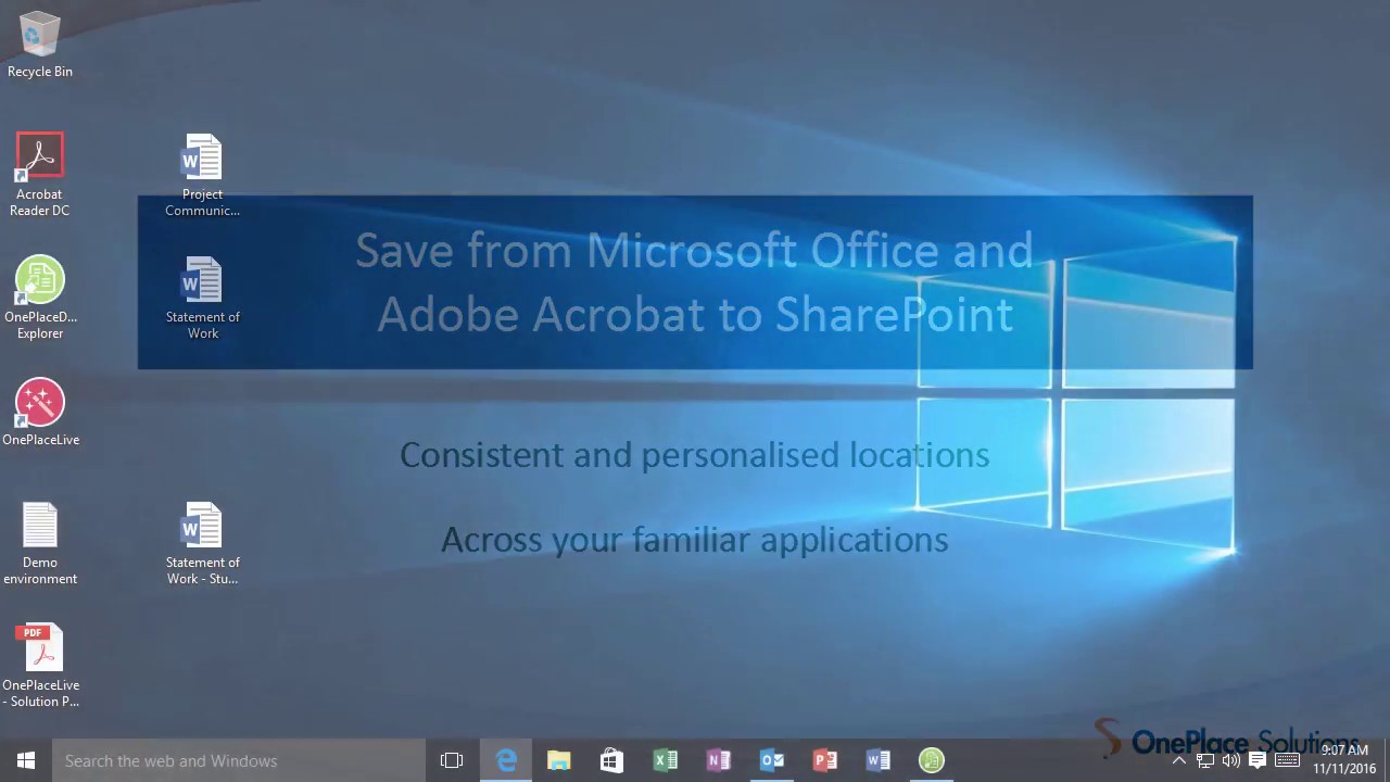 Save from Microsoft Office and Adobe Acrobat to SharePoint