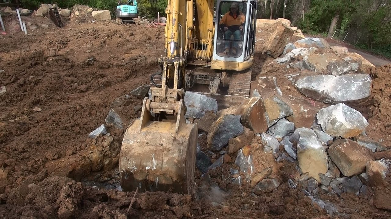 Blasting Rhyodacite rock in the Basin, Victoria