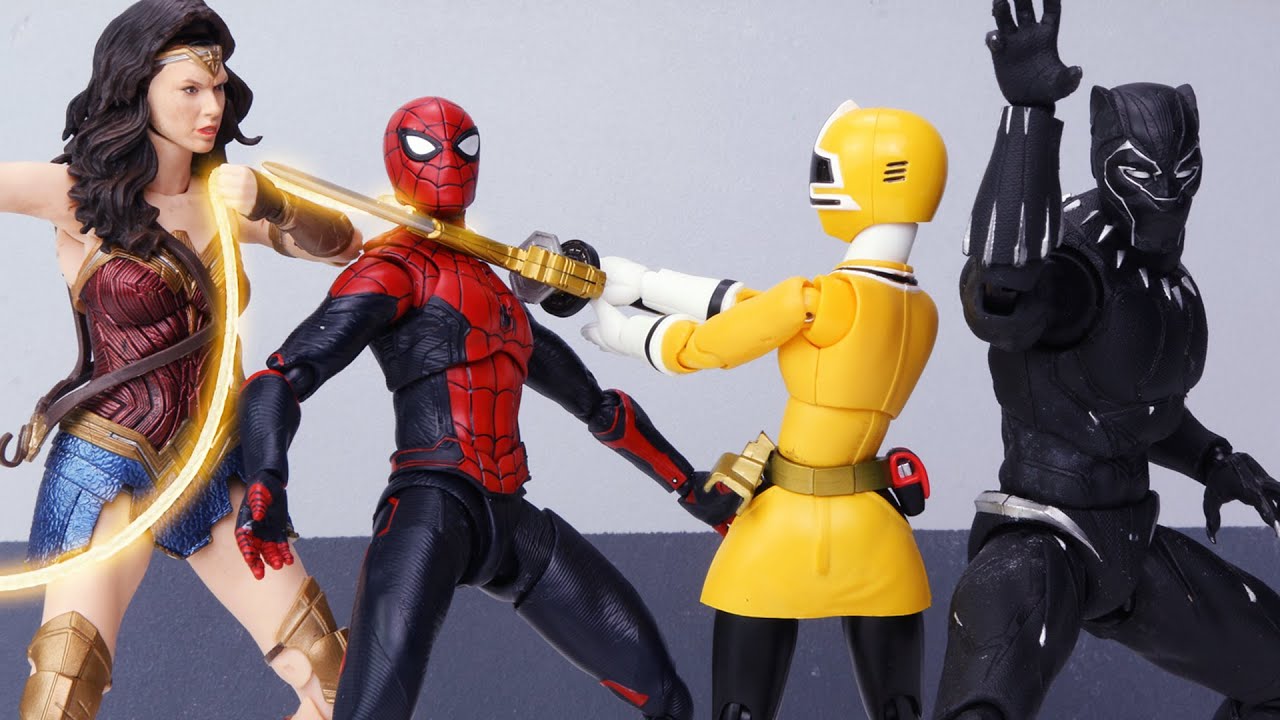 MARVEL vs DC vs Power Ranger Samurai: Superheroes Civil War | Figure Stopmotion