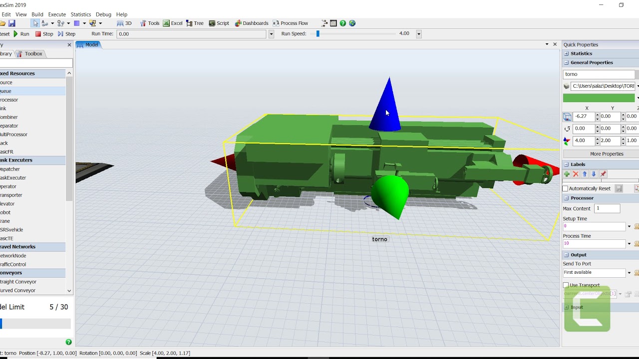 cambio de apariencia en flexsim?