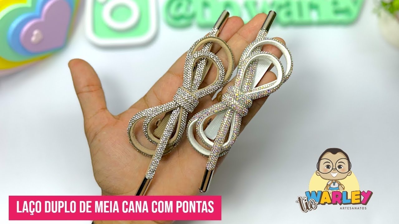 Laço Duplo de Strass Meia Cana com Pontas. Dicas para iniciantes