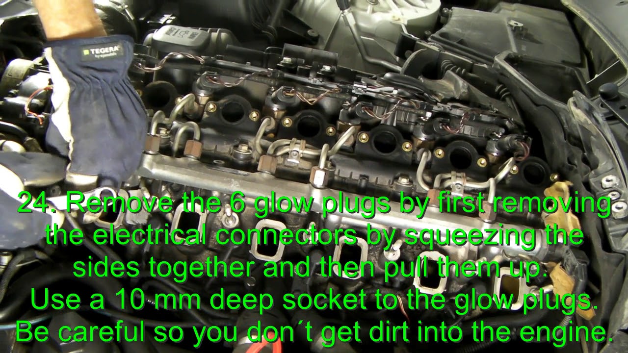 Change glow plugs on a BMW 535D E61.