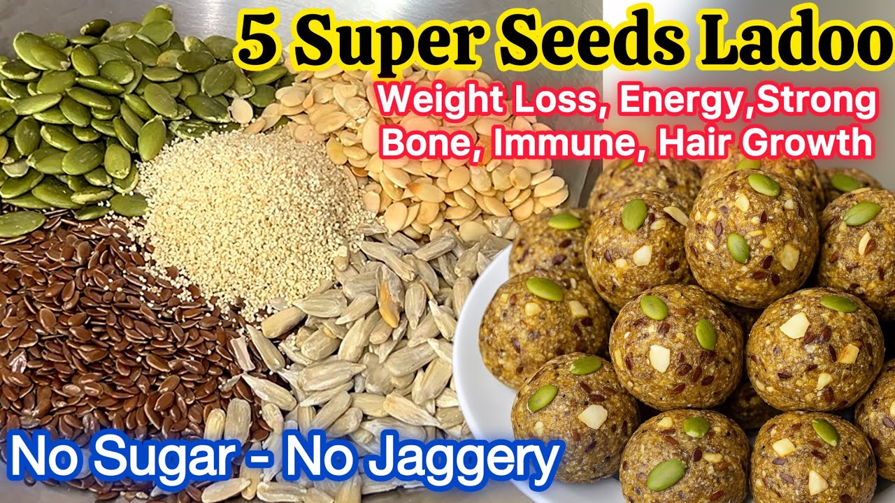 No Sugar No Jaggery Ladoo for Strong Bone, Energy, Immune Weight Loss & Brain Booster.5 Seeds Ladoo 