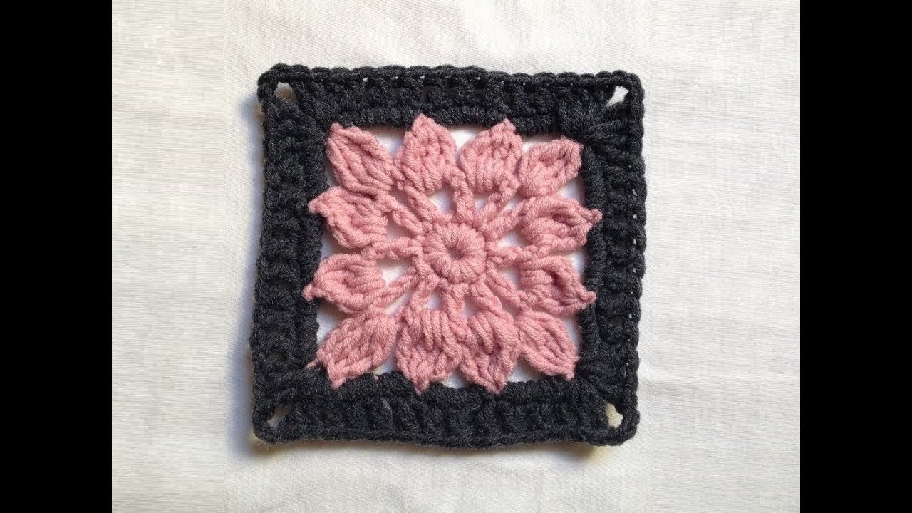 How to Crochet a Square Flower Motif Pattern #85│by ThePatternFamily