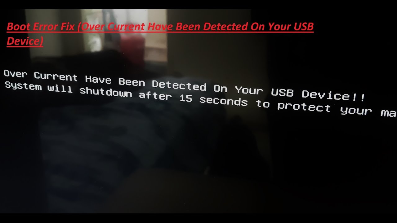 USB Over Current Detected Boot Error Fix