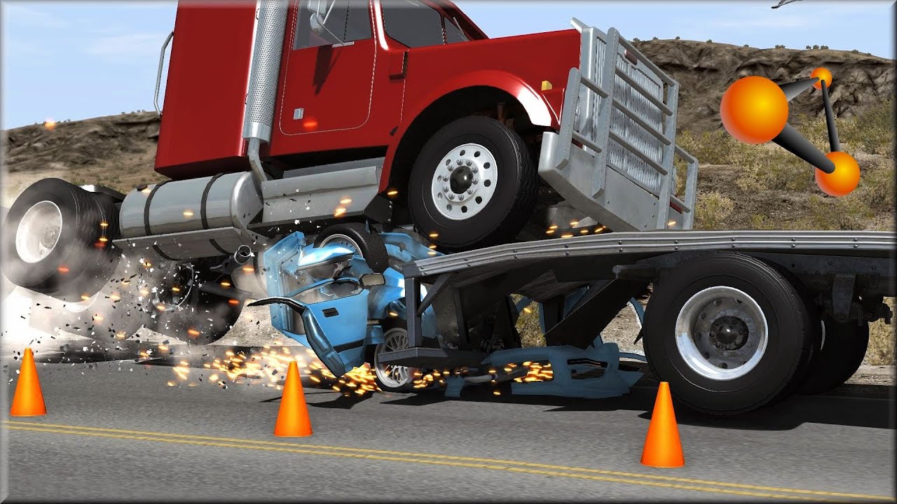 BeamNG Drive Trucks Vs Cars #4 - Insanegaz