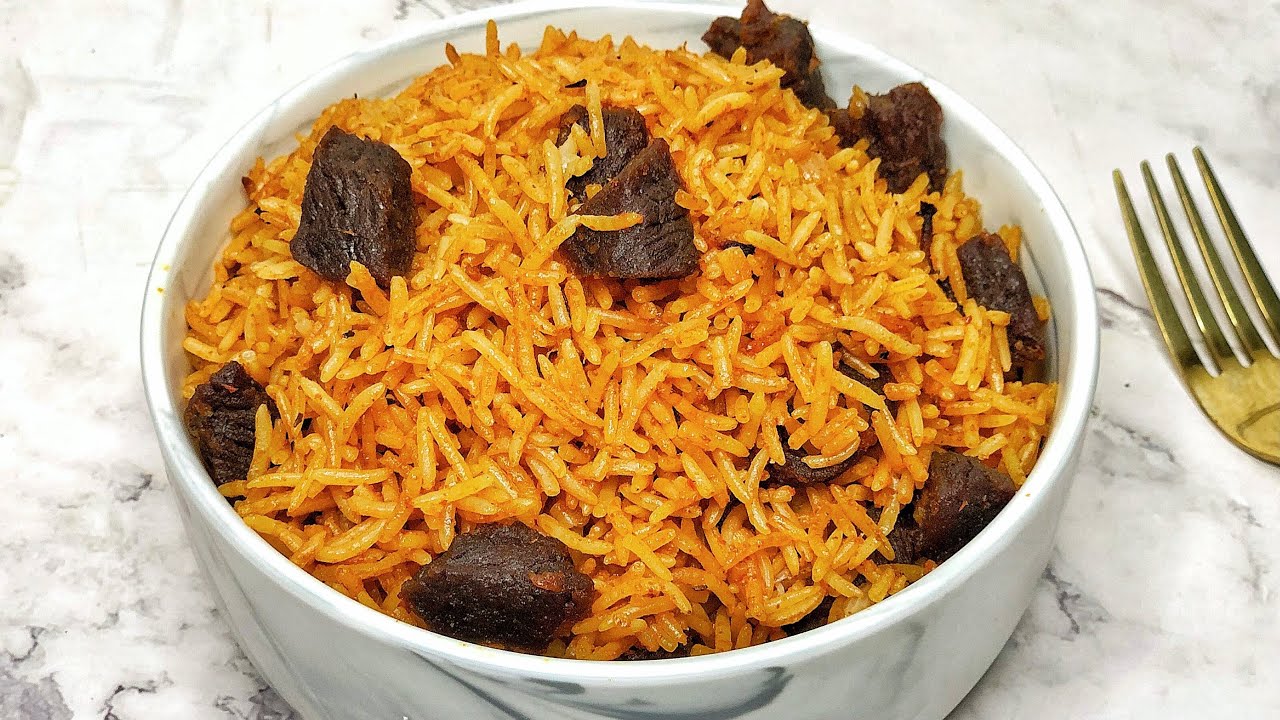 HOW TO MAKE NIGERIAN JOLLOF RICE USING BASMATI RICE | PERFECT BEEF JOLLOF RICE
