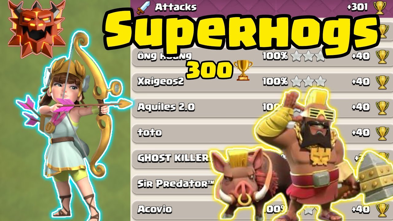 300+ Trophies With Superhogs In This New Ranked Mode - Legend League Attacks 