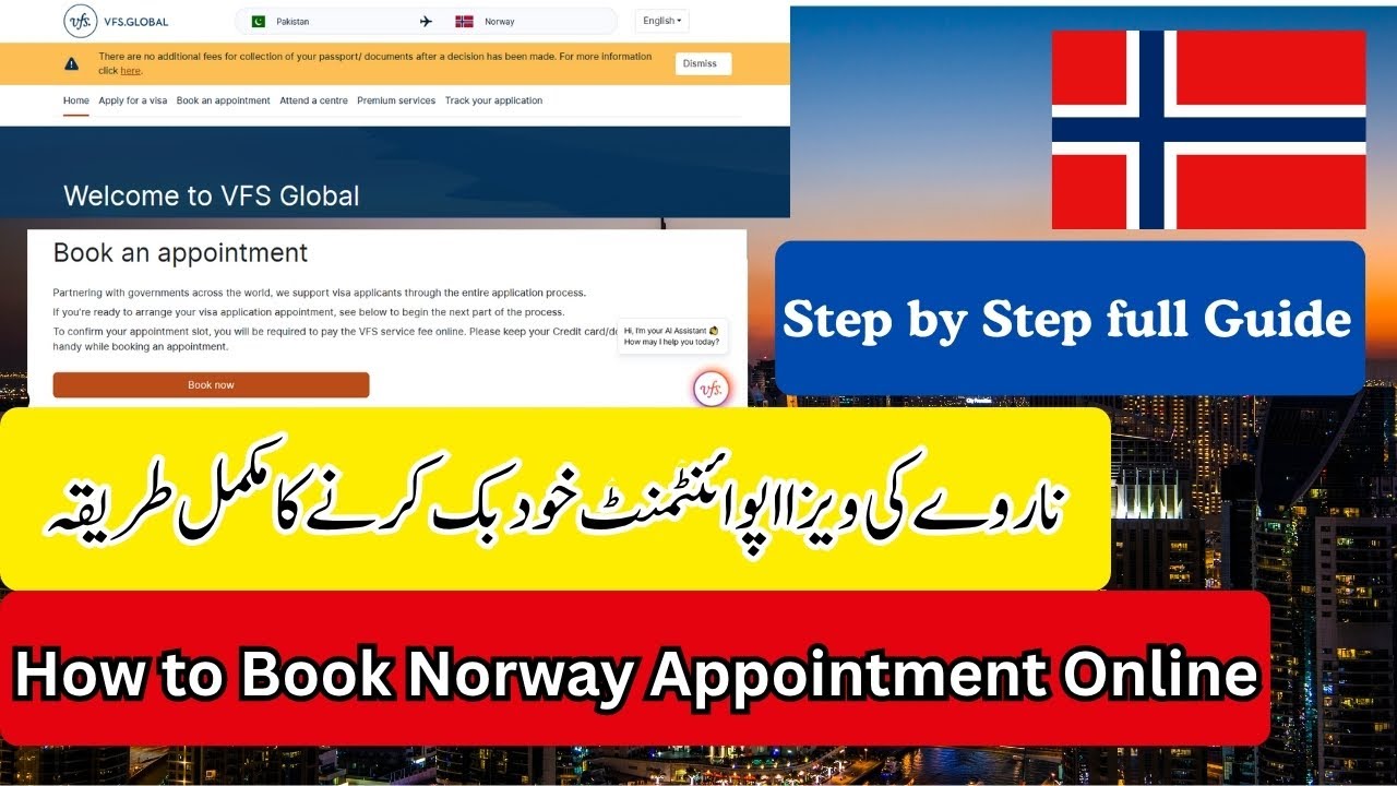 How to book Norway Appointment from Pakistan | VfS Global | Embessy Fee | Norway Appointment