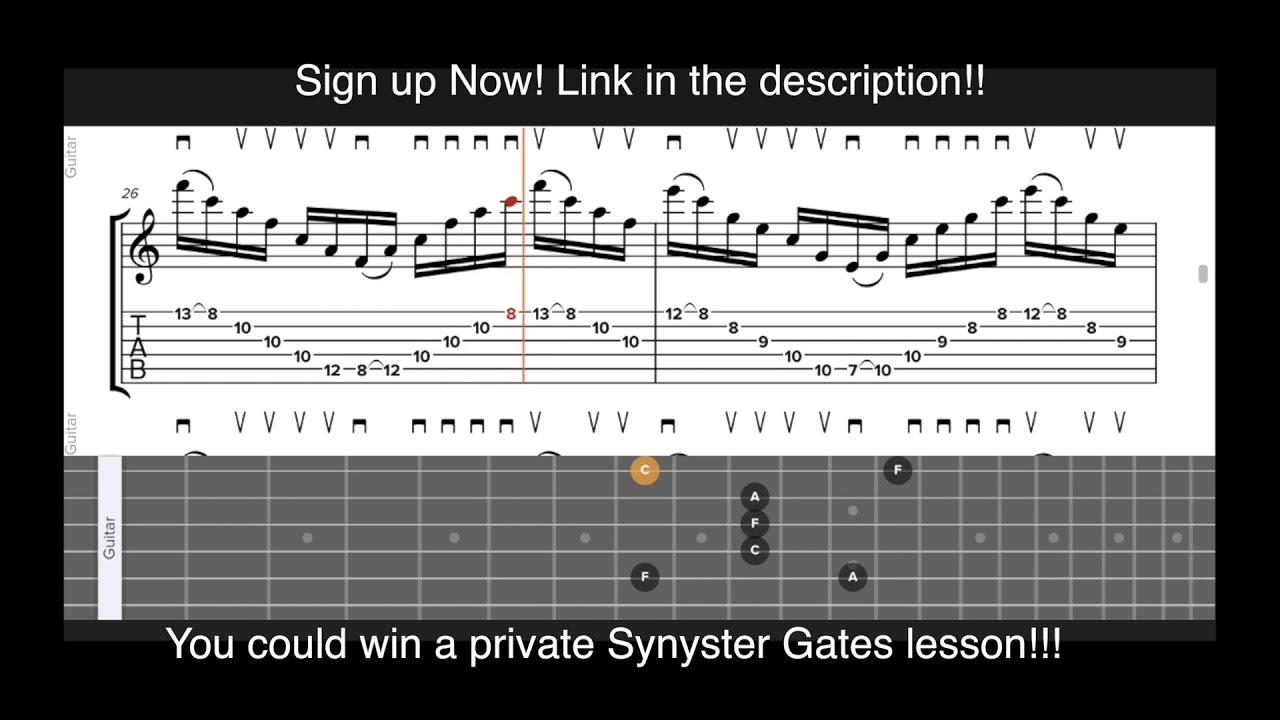 Synyster Gates Lesson Backing Track With Tabs  2017