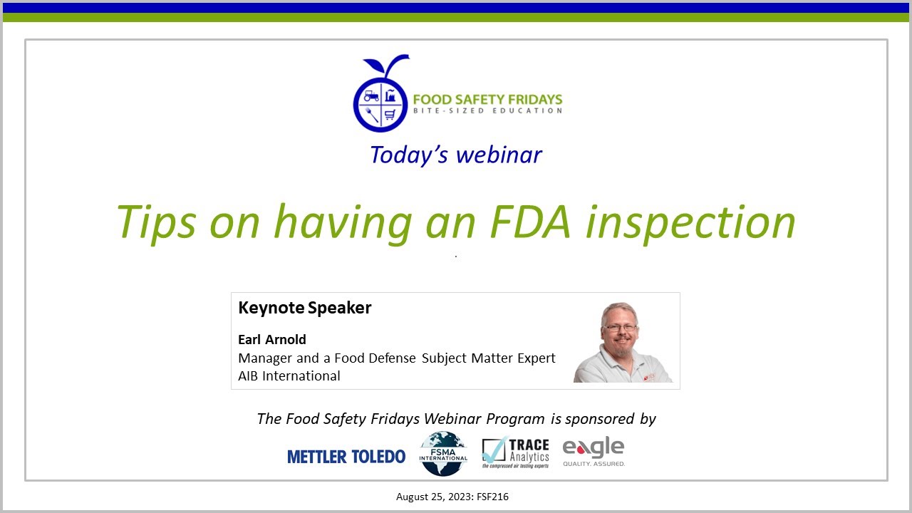 Tips on having an FDA inspection
