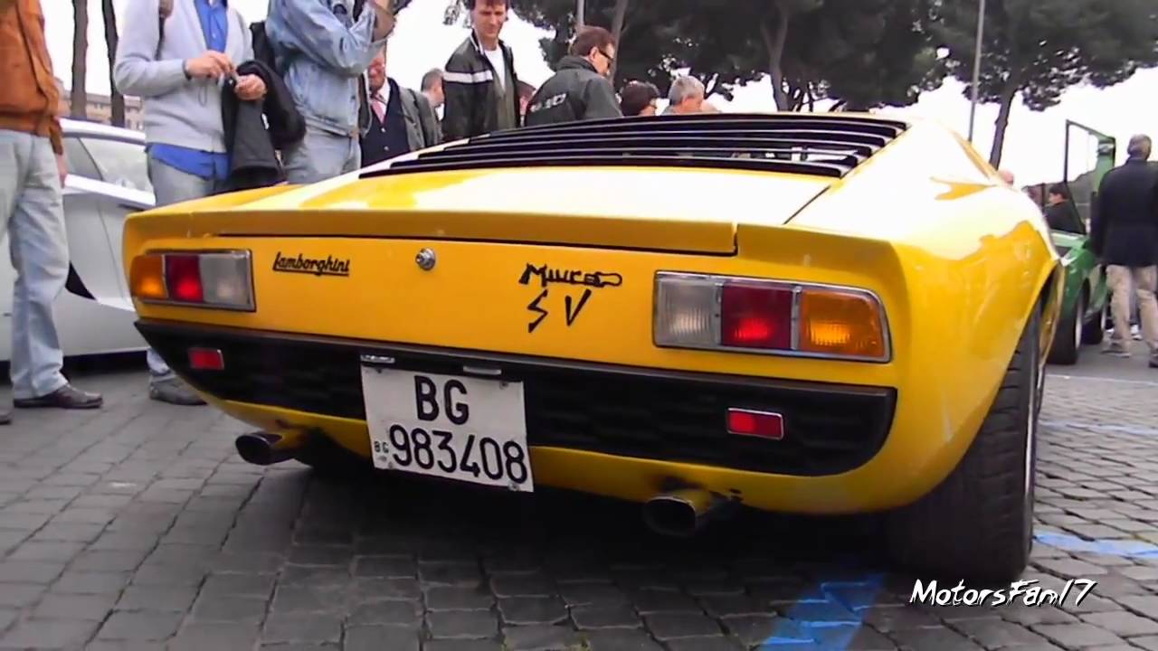 Lamborghini Miura SV P400 '72 Sound, Backfire,Start-up, Rev and Driving!