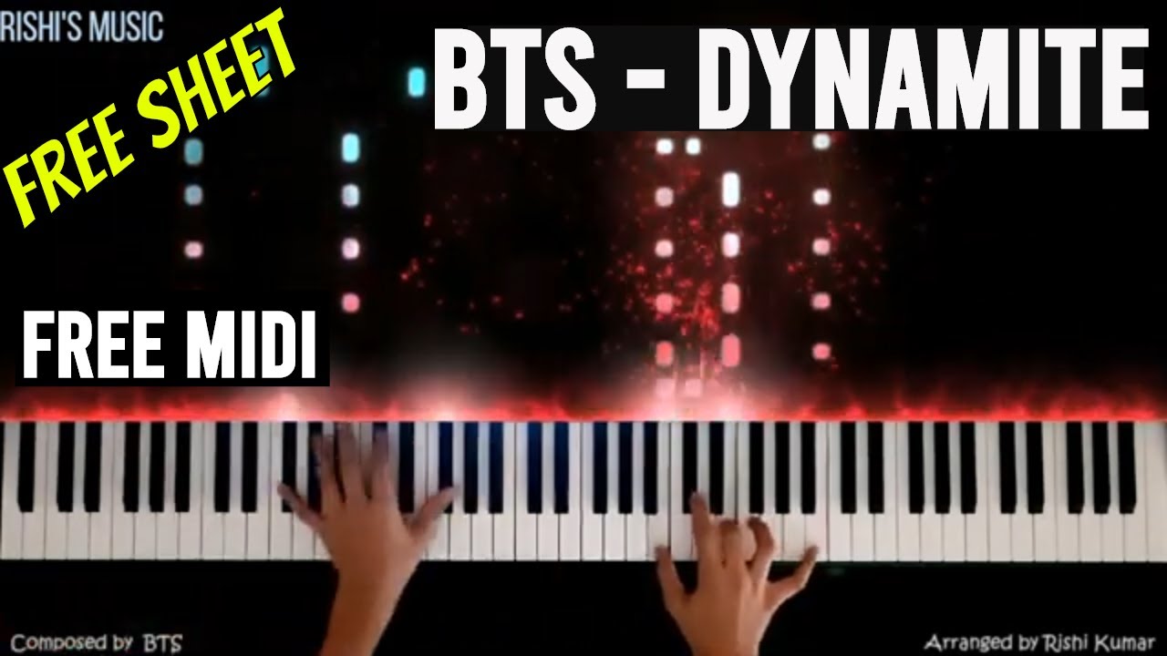 BTS Dynamite Piano Instrumental Tutorial | Cover | Notes | Sheet | MIDI