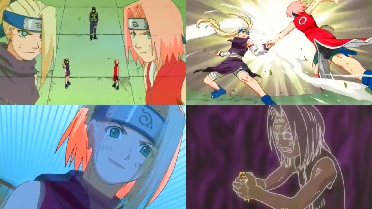 Sakura vs Ino - Exame Chunin (Naruto Classico DUBLADO PT BR)