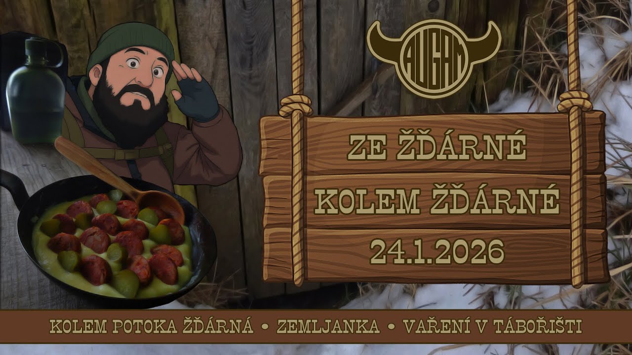 ZE ŽĎÁRNÉ KOLEM ŽĎÁRNÉ (24.1.2026) • kolem říčky Žďárná • stará zemljanka • bašta v táborové osadě •