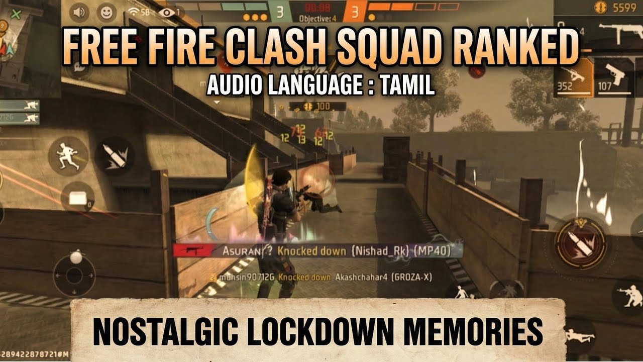 Free Fire Max Clash Squad Ranked Gameplay Tamil | Kanyakumari Nanban | Lockdown Memories | Tamil