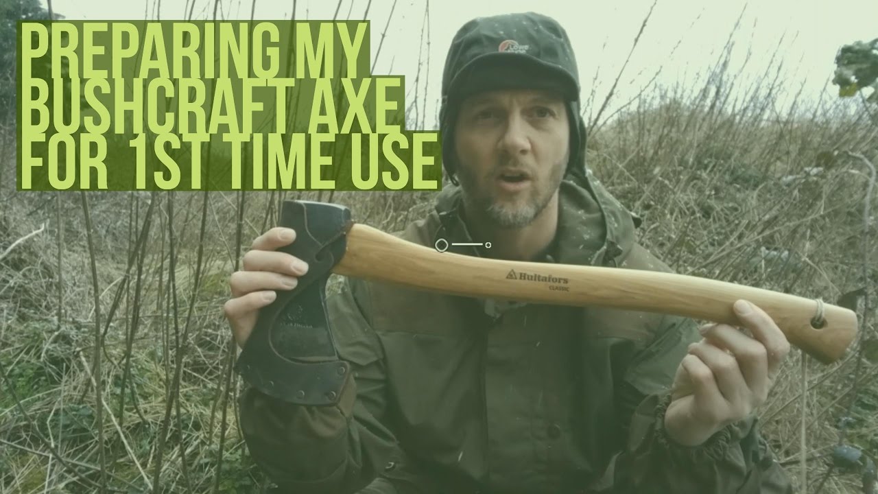 How To: Prep Your Bushcraft Axe For 1st Time Use: Oiling blade & handle. Paracord wrap axe collar.