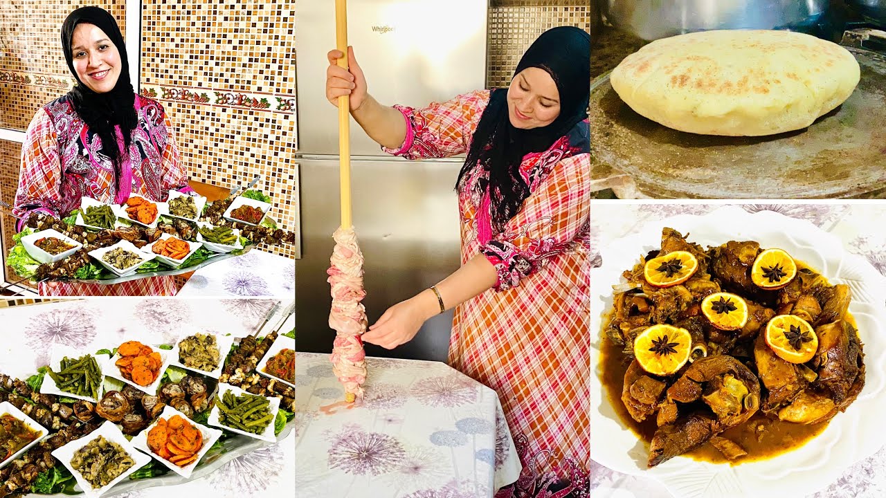 ،اللحم محمر بالليمون روووعة 👌سلطات دافئة و باردة لعيد الأضحى ،أحريش،بطبوط بالكمون/ضيف الله الحلقة 5