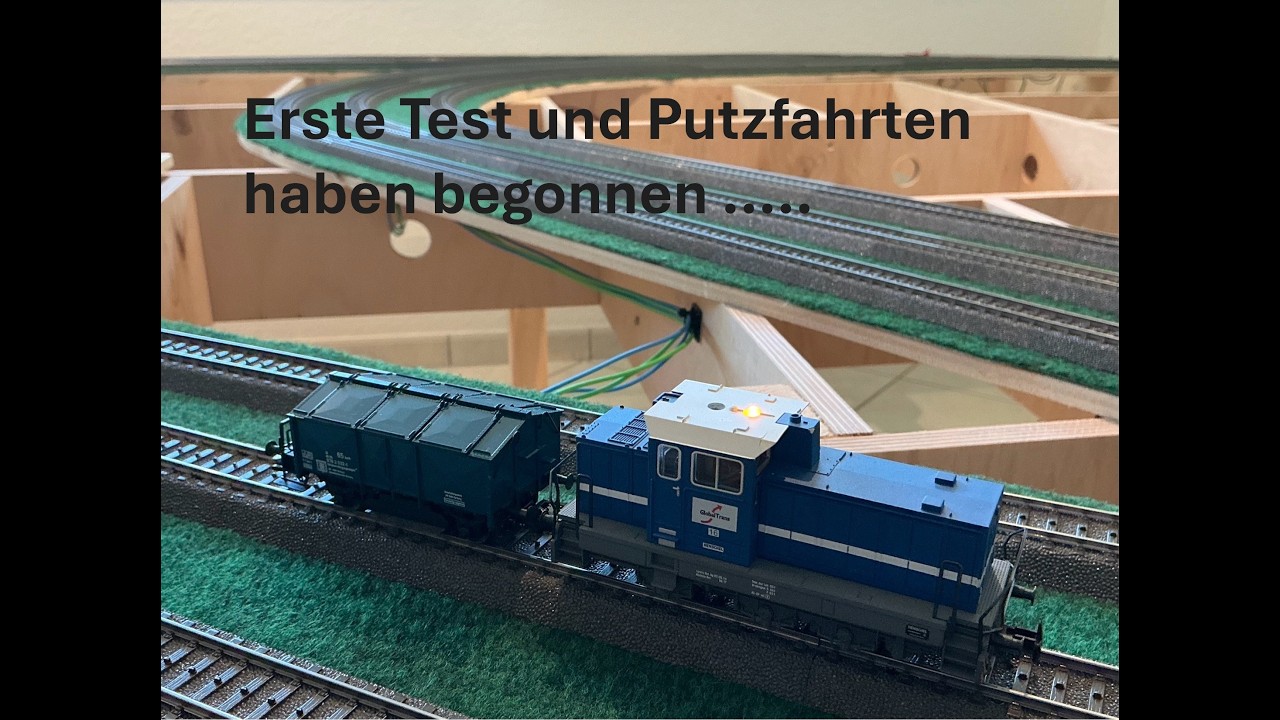 Baubericht meiner M&auml;rklin C Gleis Modellbahn, erste Testfahrten #20