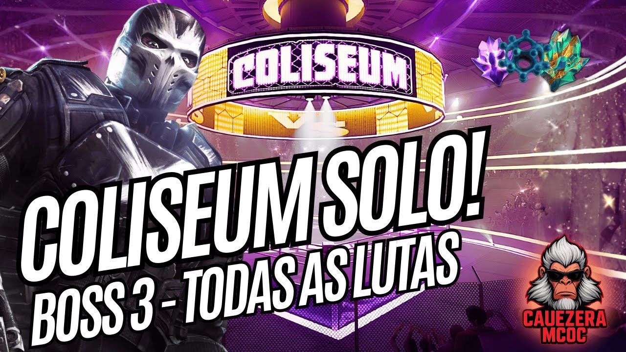COLISEUM SOLO!!! BOSS 3 - OSSOS CRUZADOS (TODAS AS LUTAS) 🤯🤯 | LIVE | Marvel Contest of Champions
