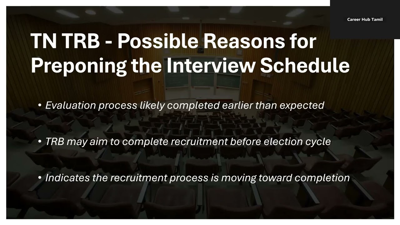 TN TRB Assistant Professor Interview/ CV date changed | Is it a good news? 