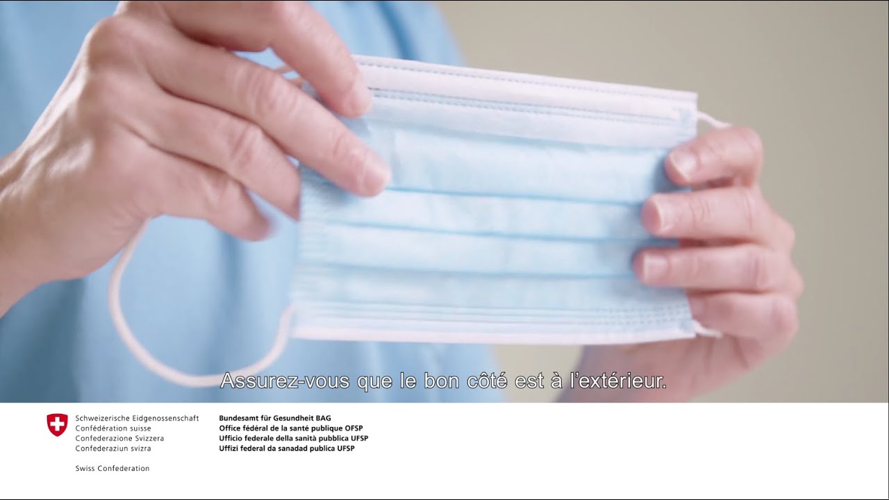 Comment utiliser un masque d’hygiène -  vidéo explicative de l'OFSP