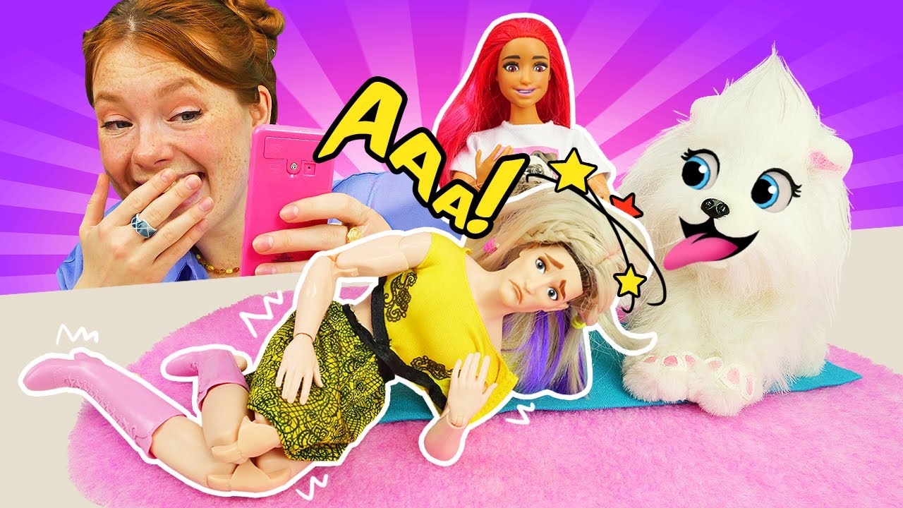 Magisches Schloss - Spielspaß mit Irene und Barbie. Spielzeug Video für Kinder. Ken imitiert Steffi.