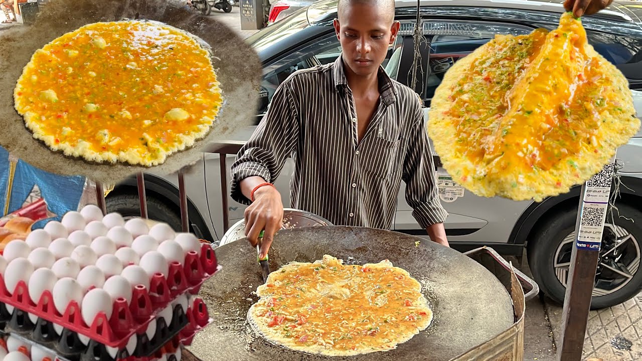13 Year Old Boy Making Big Egg Omelette Pav Just ₹100 | Mumbai Street Food | Egg Omelette Recipe