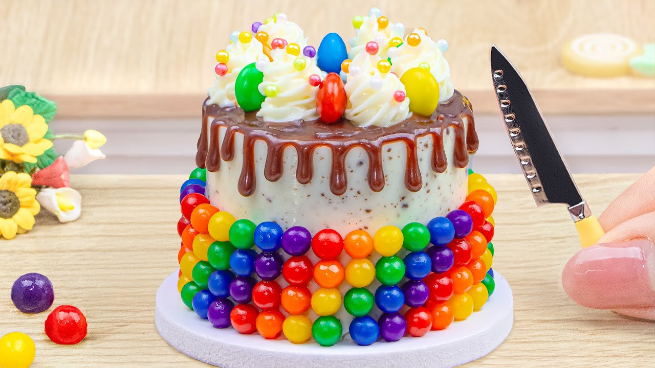 ASMR!!! Amazing Heart Rainbow Cake |  1000+ Satisfying Miniature KitKat Rainbow Cake Decorating
