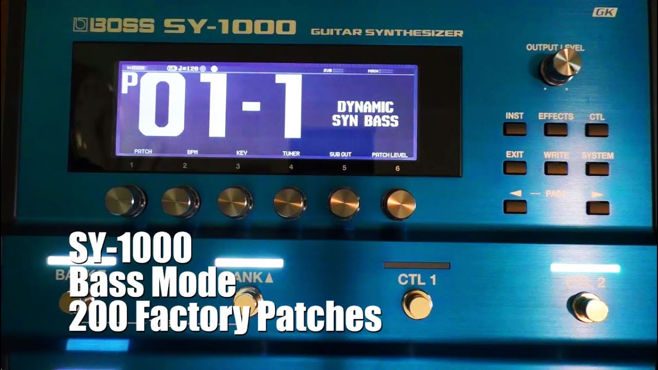 BOSS SY-1000 Guitar Synthesizer - Bass Mode - All Factory Patches - No Talking