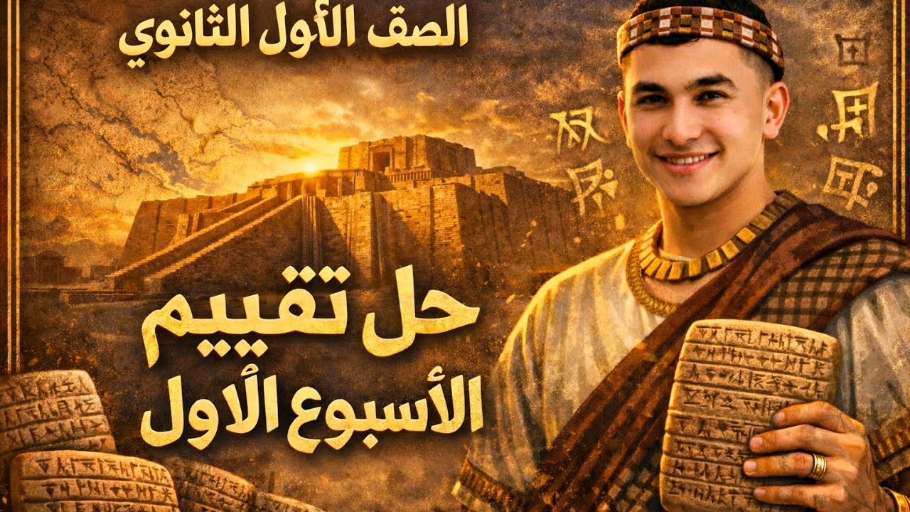حل تقييم الاسبوع الاول ترم ثاني/الصف الأول الثانوي/ وزارة التربية والتعليم /دفعة 2026م #بكالوريا