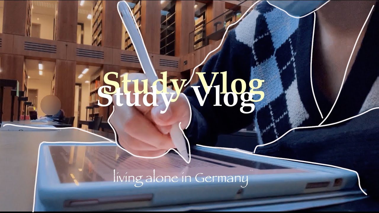 productive vlog• studying in the library, work study balance, business student•