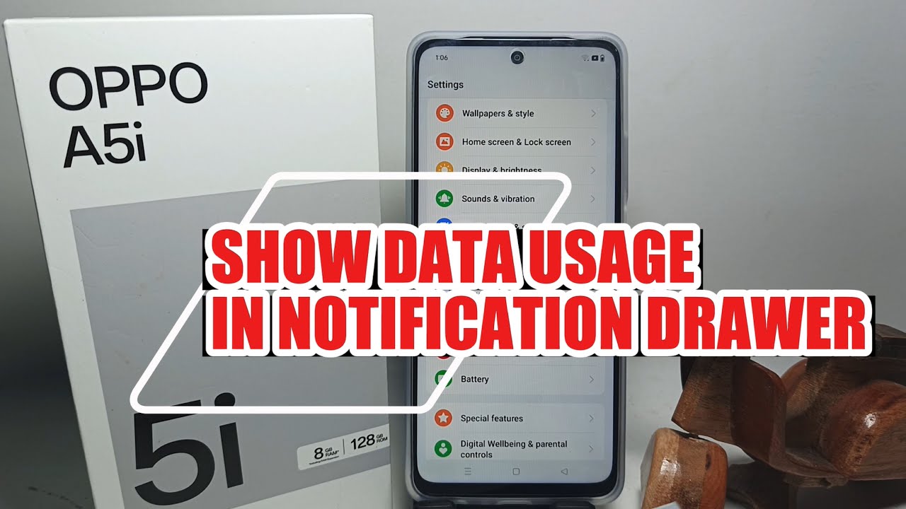 How To Show Data Usage In Notification Drawer On Oppo A5i
