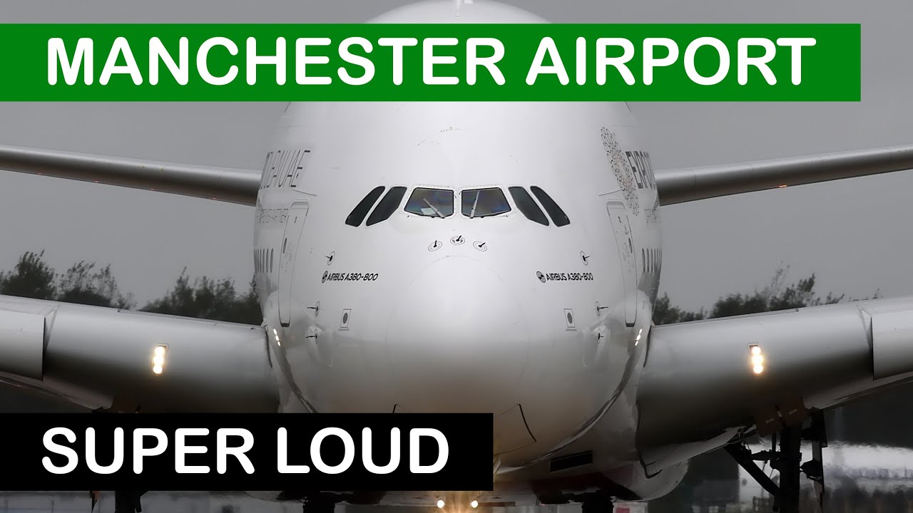 Super Loud & Up Close - Heavy Rain & Spray (Manchester Airport) 4Kᵁᴴᴰ