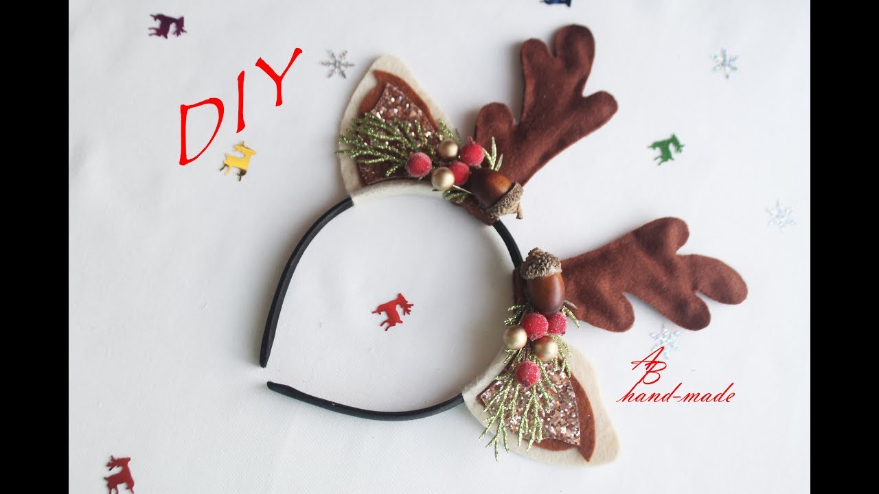 Рога оленя. Новогодний ободок./DIY:Reindeer Antlers. Christmas headband.
