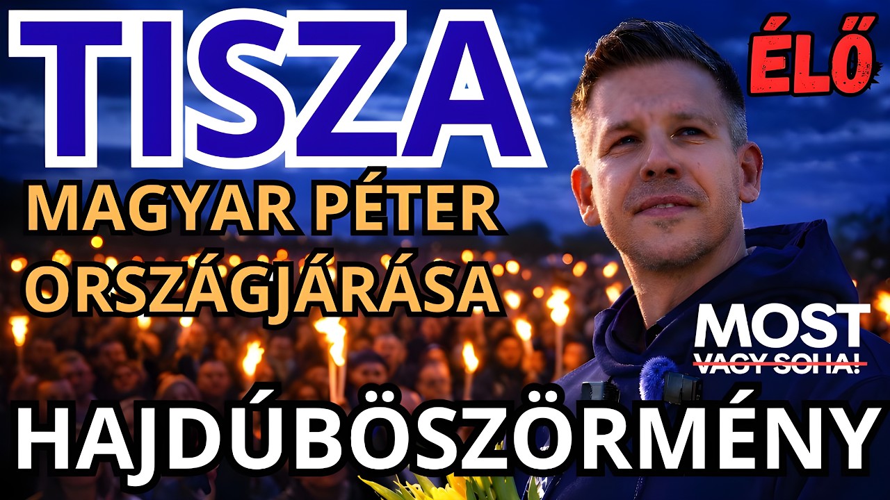 Magyar P&eacute;ter orsz&aacute;gj&aacute;r&aacute;sa - HAJD&Uacute;B&Ouml;SZ&Ouml;RM&Eacute;NY 🔴⚪🟢 &Eacute;LŐ K&Ouml;ZVET&Iacute;T&Eacute;S - TISZA  #tiszap&aacute;rt #magyarpeter