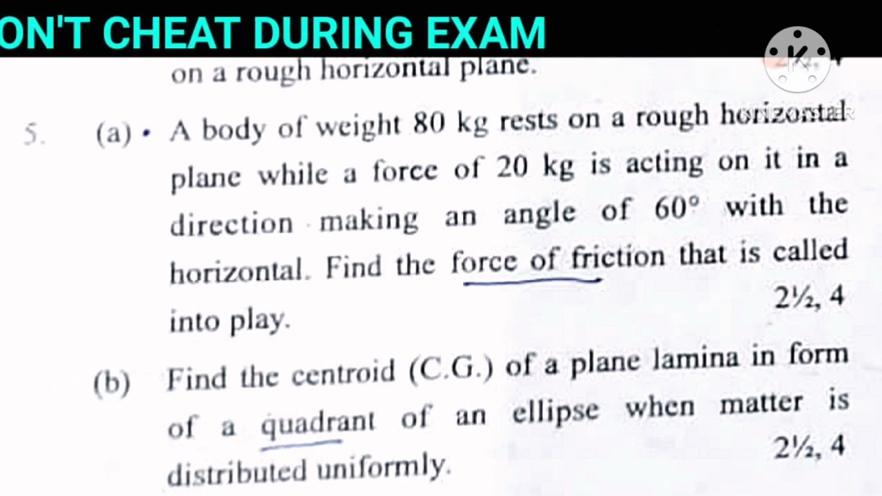 B.Sc 3rd SEM, STATICS, QUESTION PAPER, DECEMBER 2023 || KURUKSHETRA UNIVERSITY ||